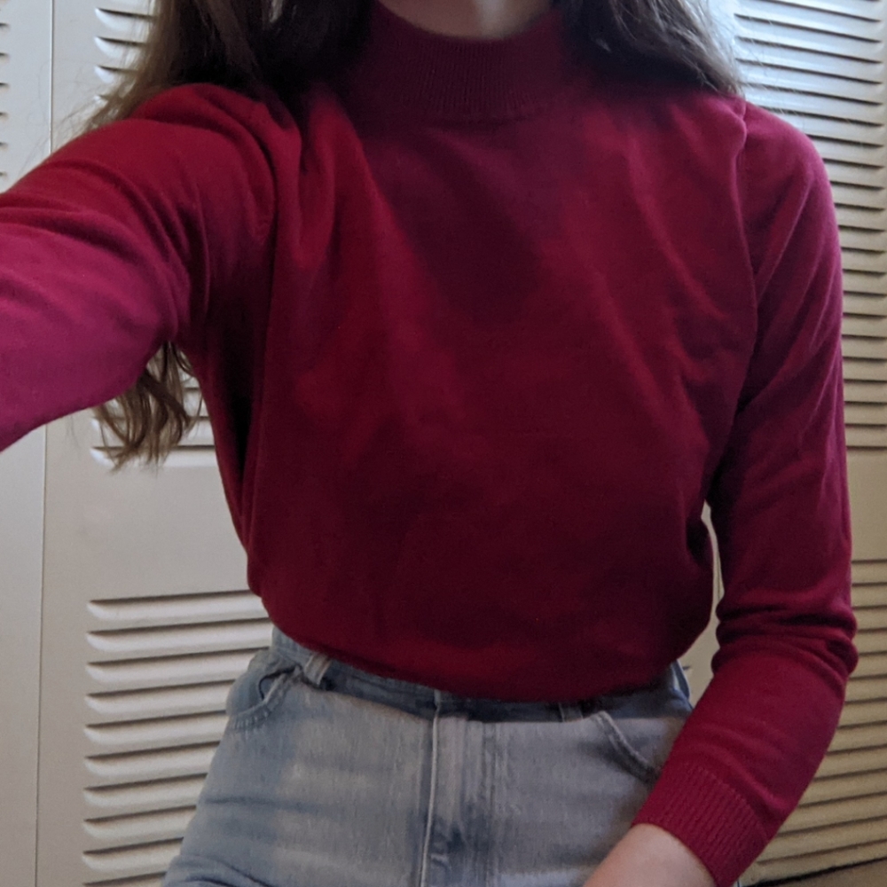 Red Mockneck Sweater